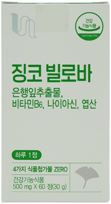 비타민하우스 징코 빌로바, 1개, 60정