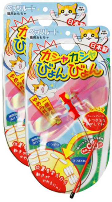 팻츠루트 카샤카샤 붕붕 와이어 고양이 낚시대, 레드, 2개