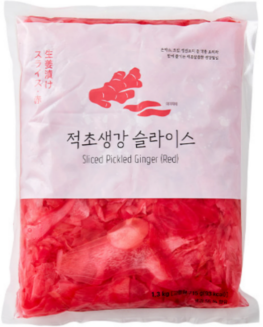 적초생강 슬라이스 1.3kg 생강 초절임 돈부리 덮밥 초밥 스시 일식 이자카야 사시미, 1