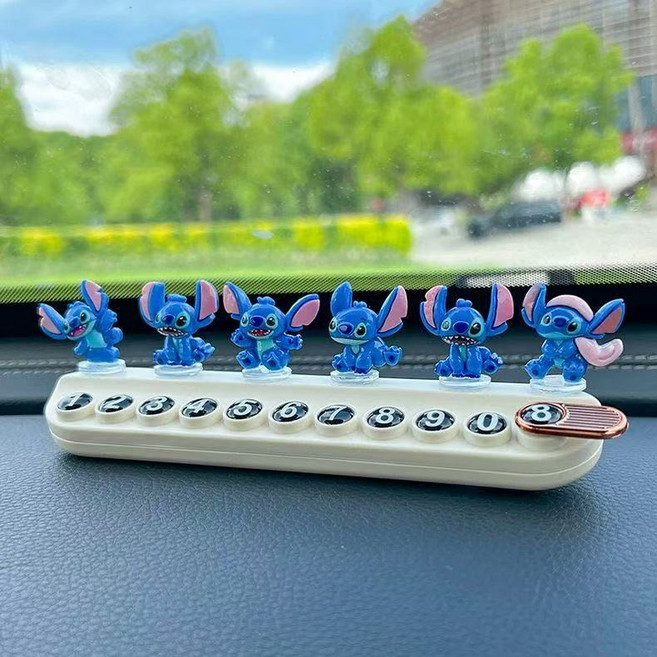 넘버링카 자동차 전화번호판 주차번호판 투슬리스 주차알림판 주차안내판 스티치, 1개, 04  화이트 번호판