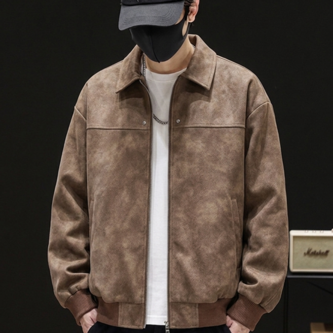 스타일닥터 남성 오버핏 캐주얼 스웨이드 자켓 빈티지 라펠 자켓 봄가을 빅사이즈