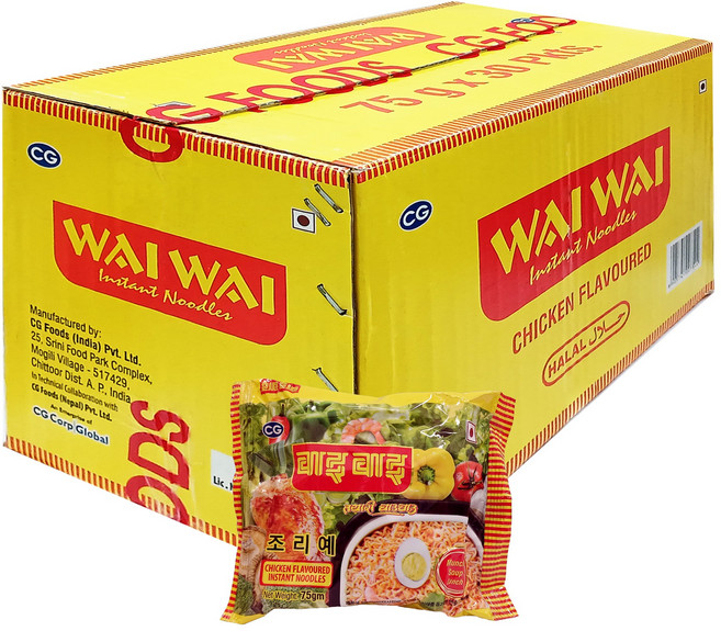 Wai Wai Instant Nepali Noodles (Halal Chicken Flavour) 와이와이치킨라면 Halal 할랄, 30개