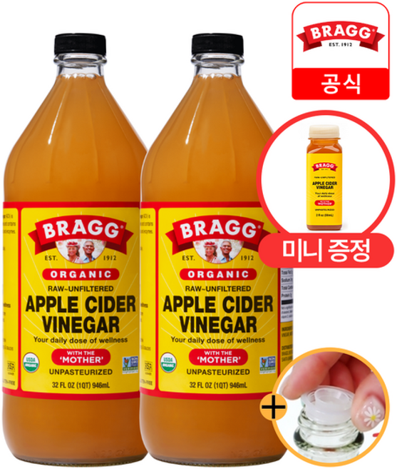 미니증정브래그 유기농 애사비 사과 식초, 1개, 946ml