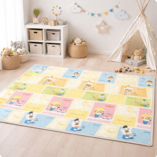 파크론 뽀로로 고급 발코니 매트 130X200cm 보온성 냉습기 차단 쿠션 다용도 매트