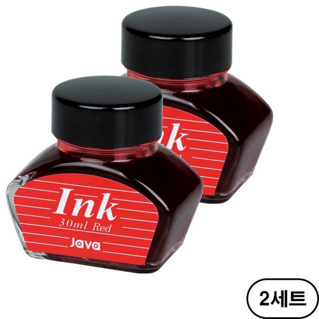 자바펜 만년필용 병잉크 30ml, 4개, 레드(Red)