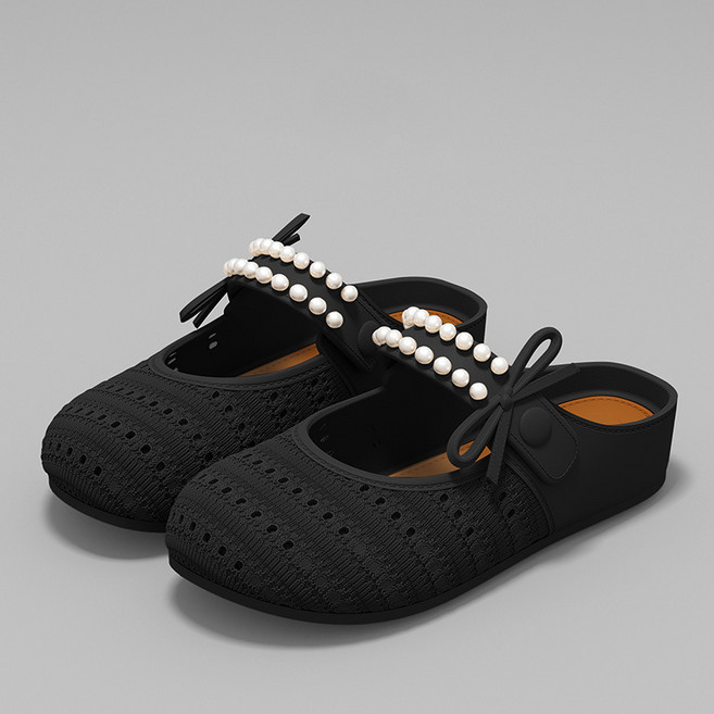 발편한 여성 진주 뮬 슬리퍼 샌들 여름신발