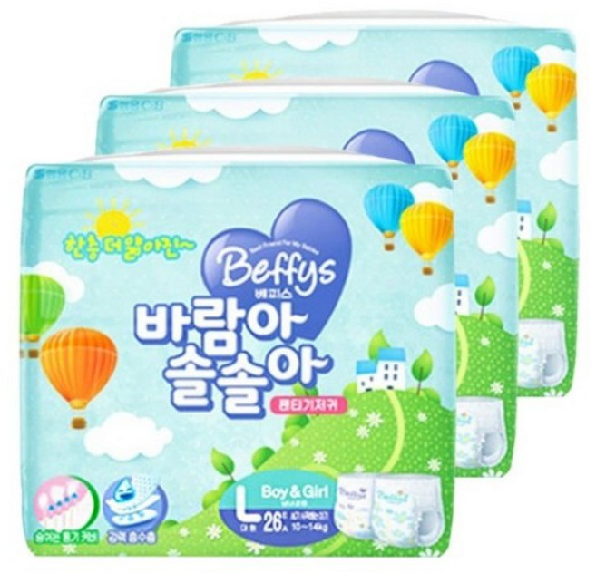 베피스 바람아 솔솔아 팬티형 기저귀 아동공용 대형 4단계(10~14kg), 4단계, 76매