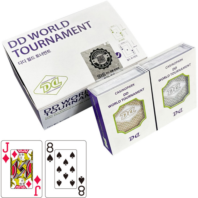 DD 월드 토너먼트 카드 1박스 (6개) 홀덤카드 대회용 플레잉 게임카드, 골드3+실버3