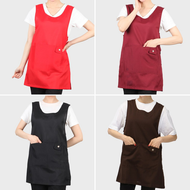 AE226 펄 원피스 앞치마 어린이집 요양원 재활병원, AE226 브라운L, 1개