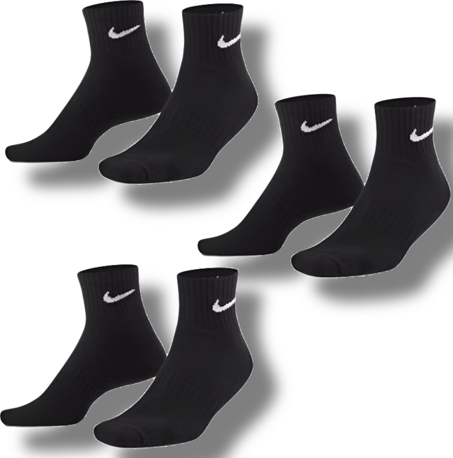 나이키 에브리데이 쿠션 쿼터 중목 삭스 발편한 양말 3켤레