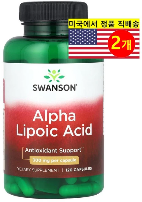 Swanson 알파리포산 300mg / 항산화 면역 당뇨 당 수치 조절 영양제, 120정, 2개, 120정 - 쿠팡