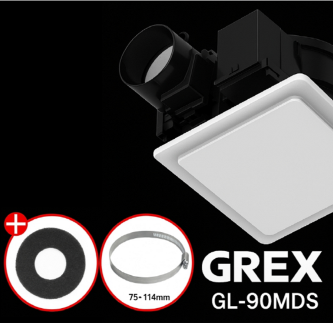 그렉스 환풍기 GL-90MDS 전동댐퍼 일체형 GL-60/90 교체용 욕실 천장형 화장실 담배냄새 역류방지 저소음 gl90, 고객 직접 설치