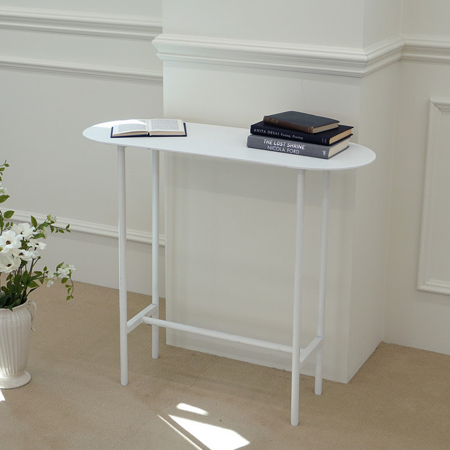 [한정수량특가]타원형 미니 심플 콘솔 800 2colors, 화이트