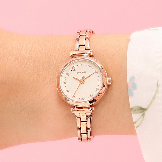 OST BEST MD 무궁화 한글 다이얼 여성용 메탈 시계