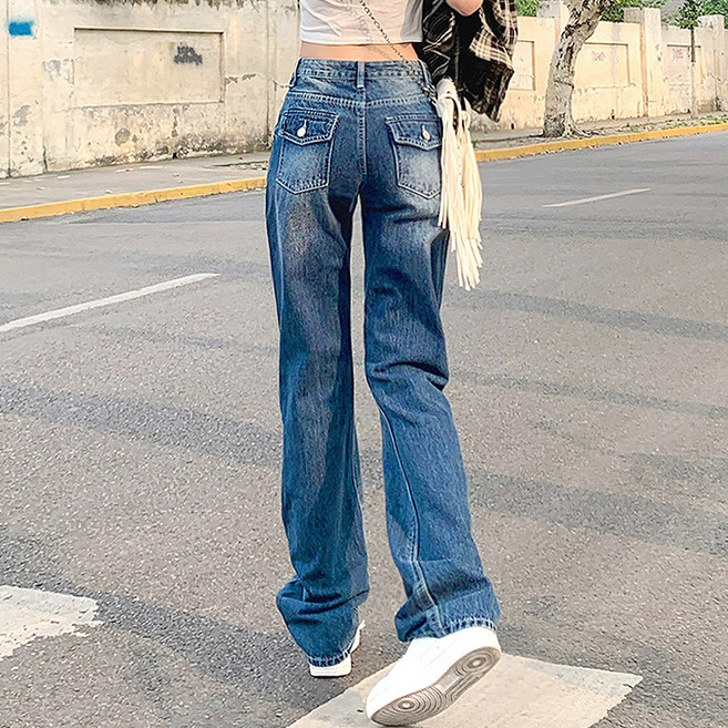 대박난박양 아웃포켓 와이드 청바지(땡처리)