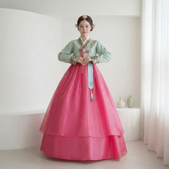 조에온 여성 개량 전통 한복 상하 세트 A552