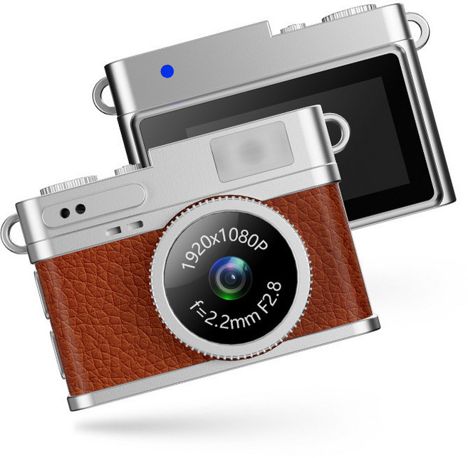 迷你相機學生校園復古相機隨身小型拇指旅遊拍照小相機, 1個, 奢侈褐拍錄一體+0.96寸屏幕+手機互傳:1個