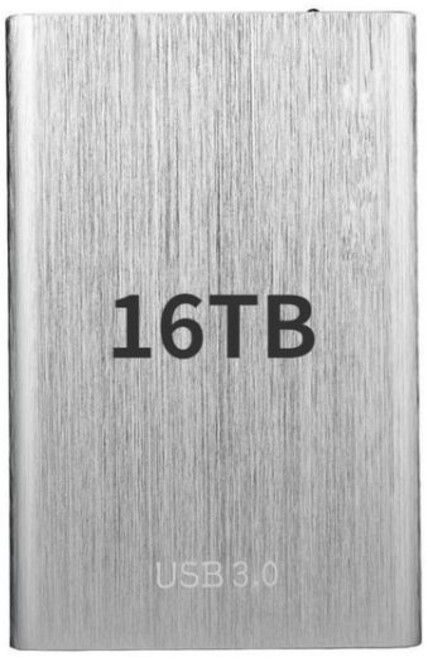 휴대용 고속 500GB 1TB 2TB SSD 4TB 외장 하드 드라이브 대용량 저장 장치 USB 3.0 8TB 16TB 32TB 노트북용 오리지널 모바일, 한개옵션1, 16TB Silver, 1개