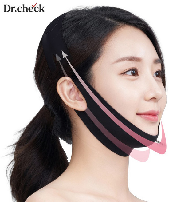 닥터체크 브이라인 리프팅 밴드 턱당기미 이중턱 턱살 턱 붓기관리 턱밴드 탄력 주름 작은얼굴관리 당김, 1개