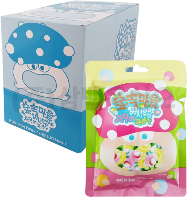 숲속마을 버섯모양 사우어젤리, 24개, 50g - 쿠팡