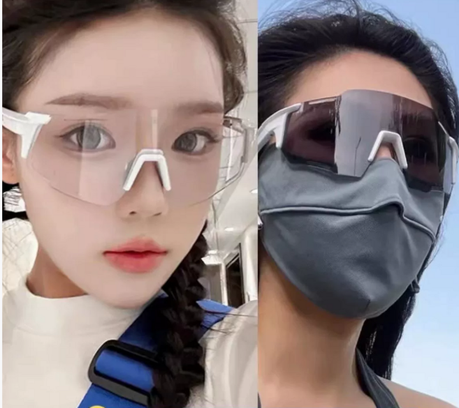 다알리아 자전거 고글 캠핑관종 등산 낚시 선글라스 미러 변색 골프 스포츠 안경테, 1개, 화이트테 변색