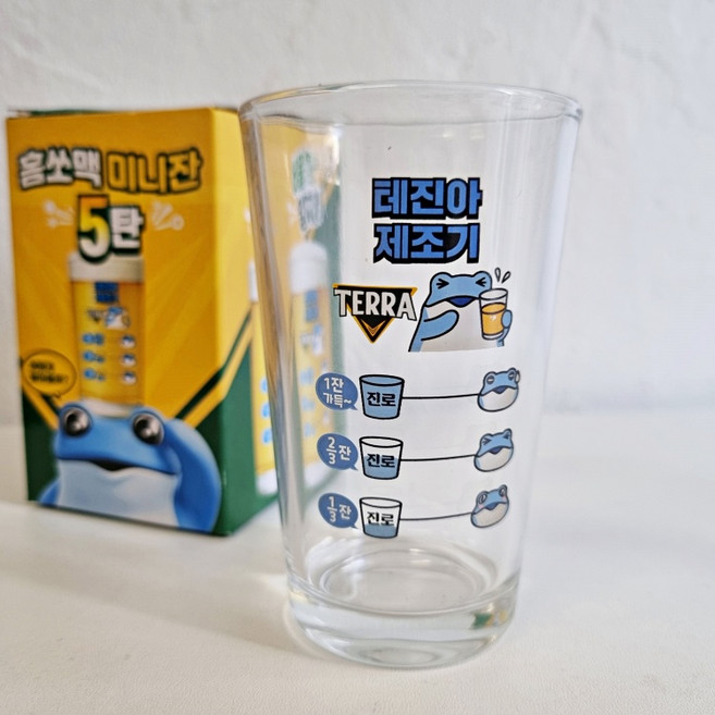 홈쏘맥미니잔 5탄 진로 테라 소맥잔 두껍상회 쏘맥잔 소주잔 맥주잔 홈카페, 1개