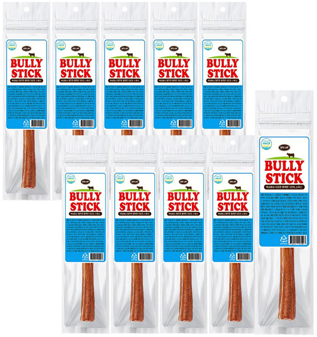 바이트랩 강아지 불리스틱 국내산 간식, 10개, 6g, 한우