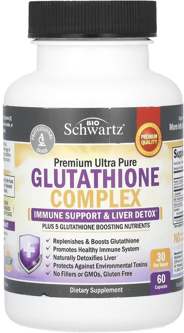 BioSchwartz 프리미엄 울트라 퓨어 글루타치온 복합체 캡슐 60정, BioSchwartz프리미엄울트라퓨어글루타치, 1개 - 쿠팡
