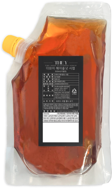 더와이 헤이즐넛시럽 (리필용), 1개, 500ml
