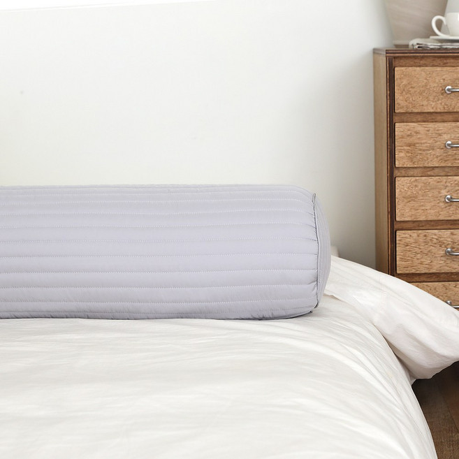 리인 REEN 바디필로우 원형 대형 누빔 롱쿠션 안고자는 긴베개, 100×20 웜그레이, 웜그레이