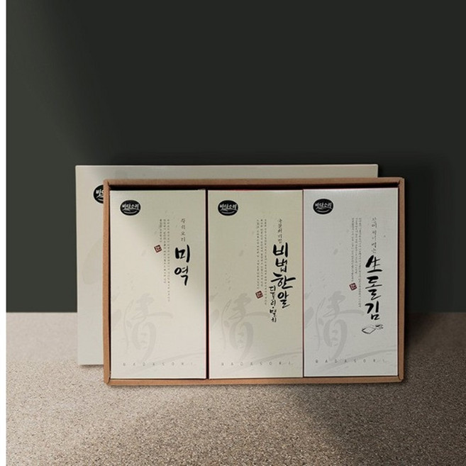 VB 바다소리 생돌김 해물육수팩 미역 3종 선물세트, 1개