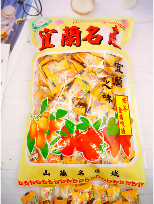 永大綠茶金桔喉糖 圓型 單粒包潤喉糖, 1個, 大包340G(最多10包), 340g