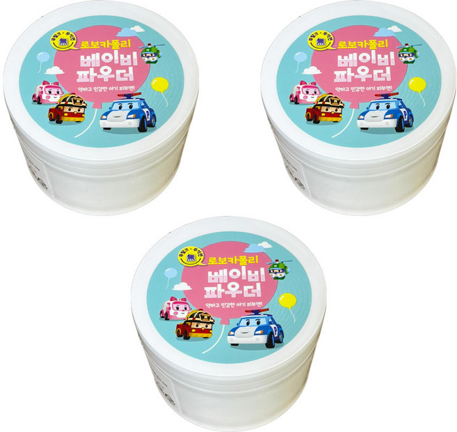 로보카폴리 베이비파우더, 100ml, 3개