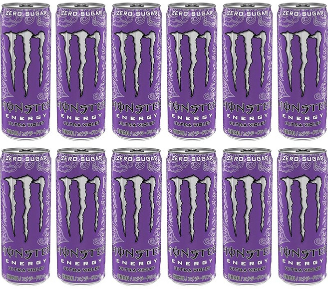 .co.jp 아사히 음료 몬스터 울트라바이올렛 355ml×12개 에너지 드링크 0칼로리, 355ml, 12개