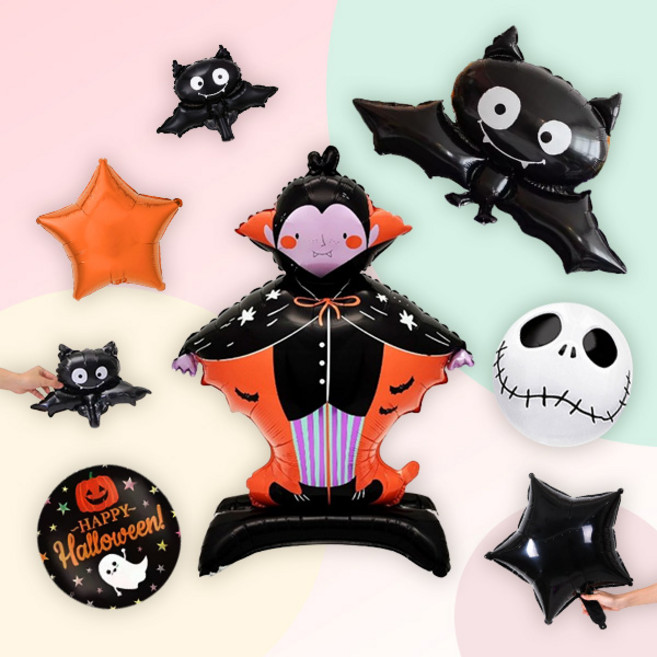 [파티지_로켓] 할로윈 풍선세트2 / 할로윈풍선 호박 미라 유령 거미 드라큘라풍선 할로윈파티 할로윈장식, HB 11_주블 박쥐 원별풍선세트_입체 드라큘라