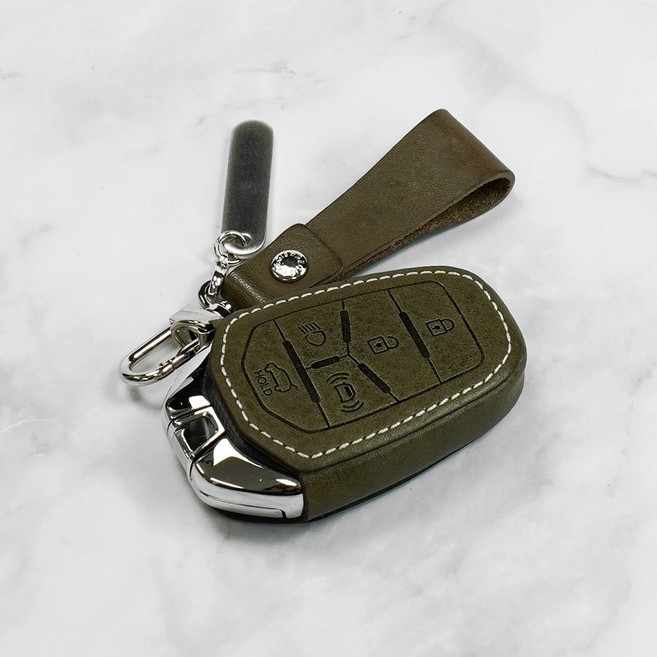 이지스오토랩 토레스 하이브리드 엑티언 렉스턴 KGM 쌍용 키케이스 호환, 리츠S SS-03 5버튼 (올리브)