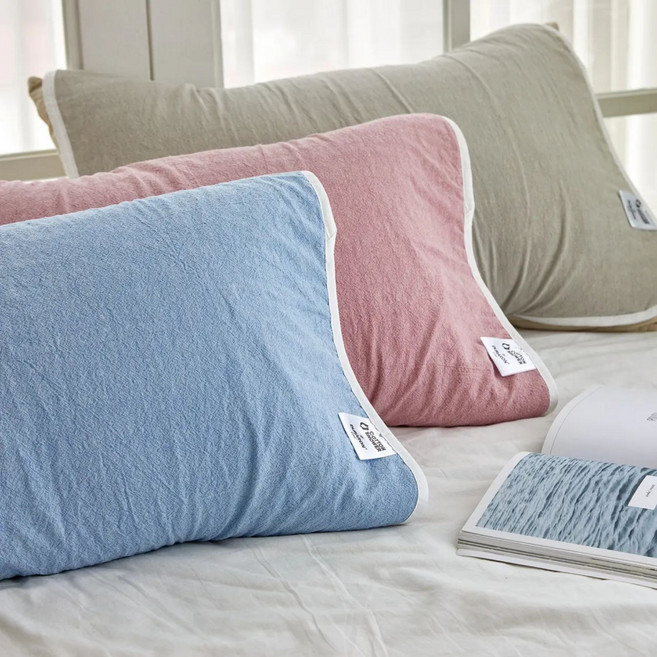 100%국내생산 양면 사용 11자 베개커버 3초 탈착 순면 4중직 40x60이상 사용 포근 냉감 사계절 사용