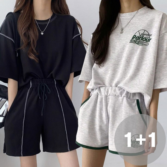 지디오 주니어 여아 반팔 투피스 2개 세트 반팔티 반바지 여름 데일리 상하복