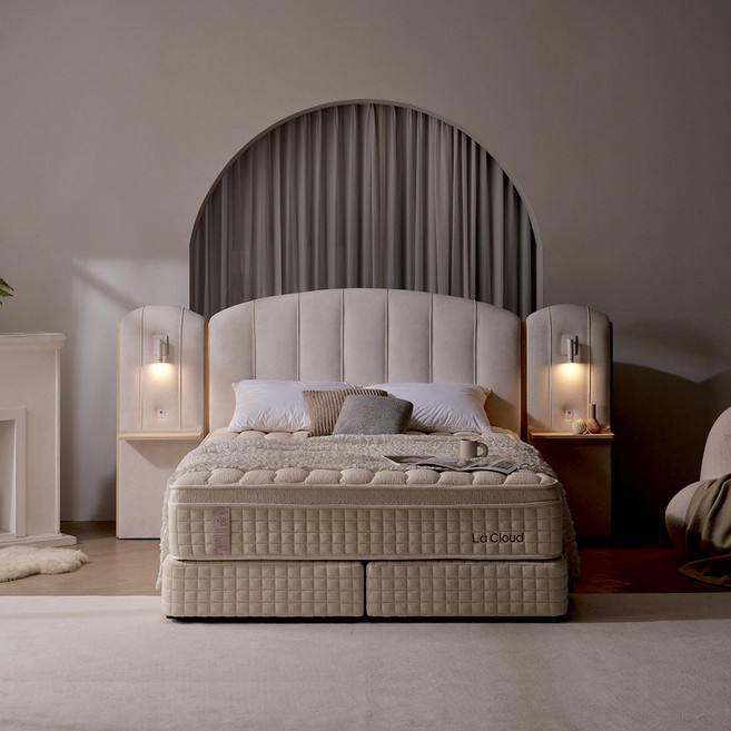 [라클라우드] 라르테 프리미엄 호텔식 패브릭 침대프레임, 아이보리