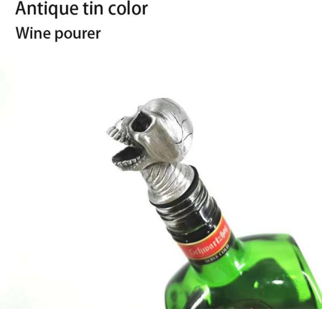 사슴양주 남은와인보관 위스키푸어러 할로윈 해골 머리 와인 Pourer 유령 축제 파티 병 마개 장식 용품 부어 주둥이 클럽 바 액세서리, [13] Antique tin Pourer, 1개
