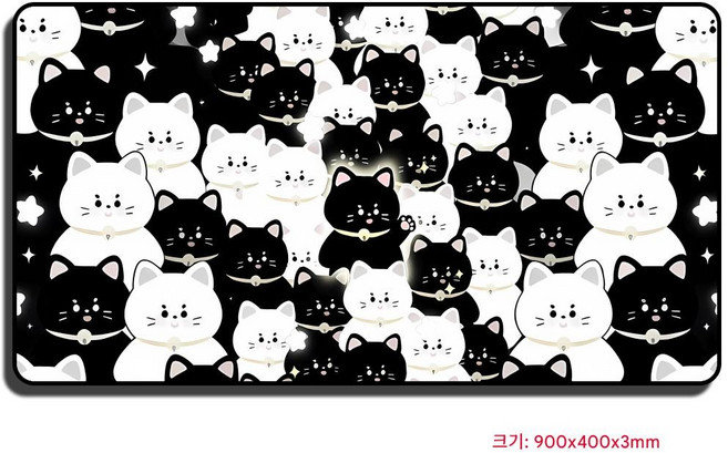 귀여워요 XXL 대형 마우스패드 900x400x3mm 고해상도 인쇄 미끄럼 방지, 03, 1개