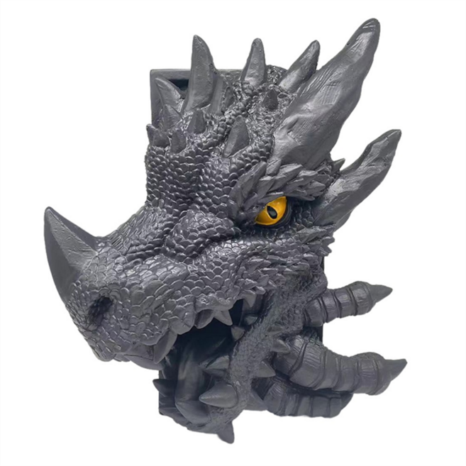 Dragon Book Holder Friar Dragon Bookends Book Ends 7 인치 수지 책 홀더, 검은색