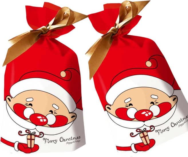 시선레드 구디백 간식 포장 리본 선물봉투 하이시브 복주머니(23*15*6cm), 크리스마스 D, 50매