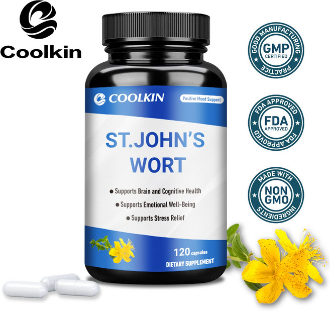 세인트존스워트 추출물 복합 캡슐 기분 개선 스트레스 완화 우울감 감소 수면 질 향상 정서적 안정 천연 항우울제 신경 안정 감정 조절, 120정, 1개
