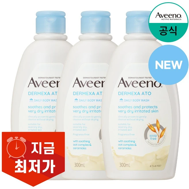 아비노 더멕사 아토 데일리 바디워시, 3개, 300ml - 쿠팡
