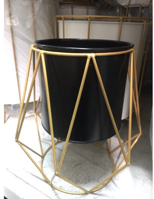 北歐風金色幾何花架/u3000適用於花盆、花器, 黑色
