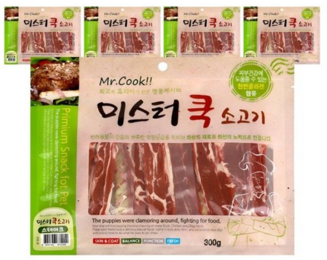 미스터쿡 강아지 간식 스테이크, DUCK(오리), 300g, 5개