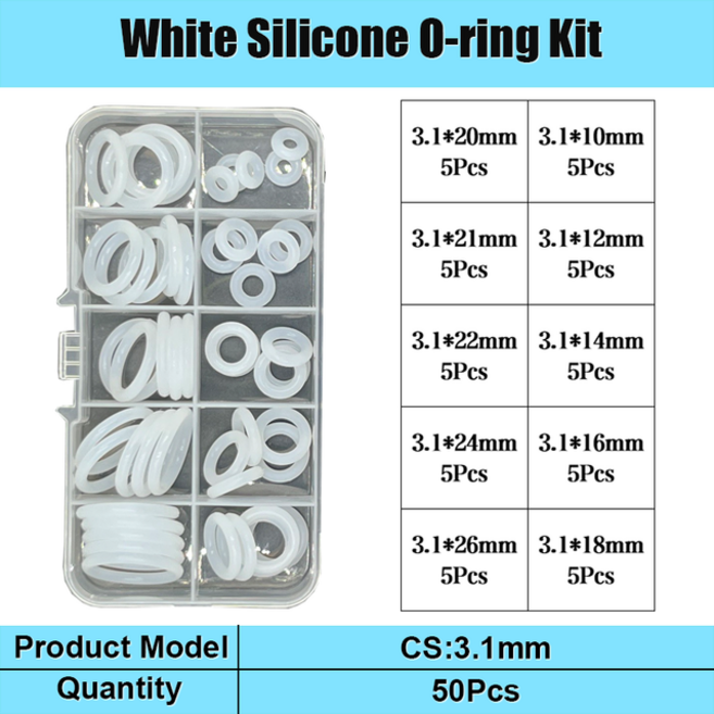 실리콘고무판 실리콘 고무 O링 씰링 와셔 레드 VMQ 니트릴 R 등급 고온 배관 개스킷 내유성 오링, 1개