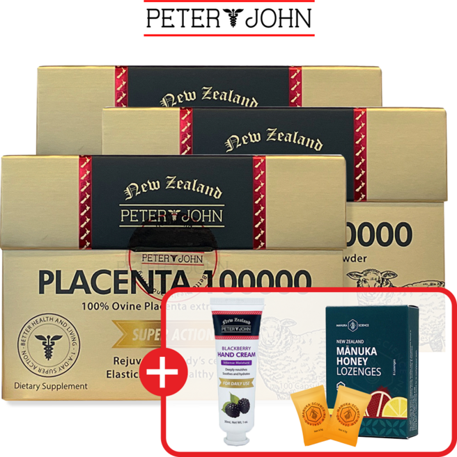 [정품] 피터앤존 뉴질랜드 양태반 10만 / 본사직배송 / 낱개포장, 3개, 100정