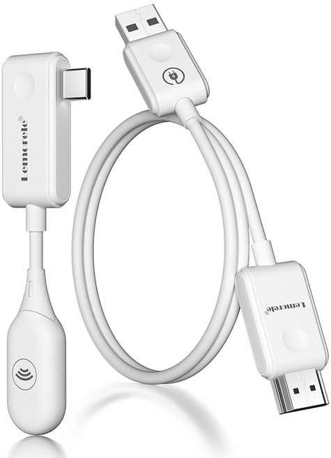 Lemorele 무선 USB C & HDMI 송신기 및 수신기 세트 30m 전송 거리 1080P HD 화질 지원, 1개, 송신기+수신기